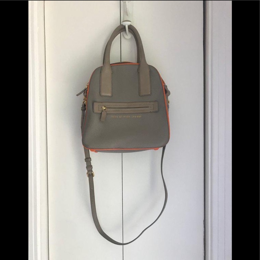 Marc Jacobs Taupe Crossbody with Orange Trim